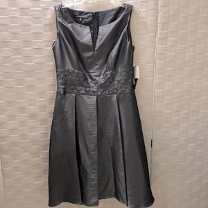 NWT JonesWear charcoal grey sleeveless cocktail dress